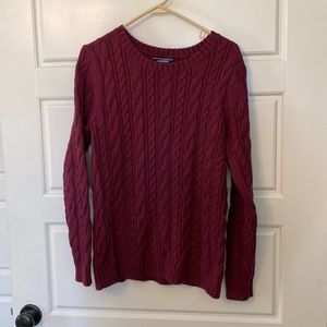 Landsend Maroon Cable Sweater